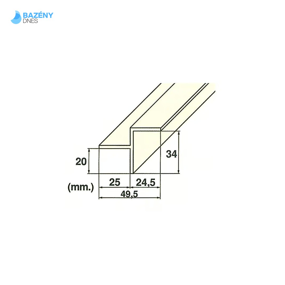 Roll rošt – hrana (MP201 - LAT) přelivného žlábku, délka 2 m