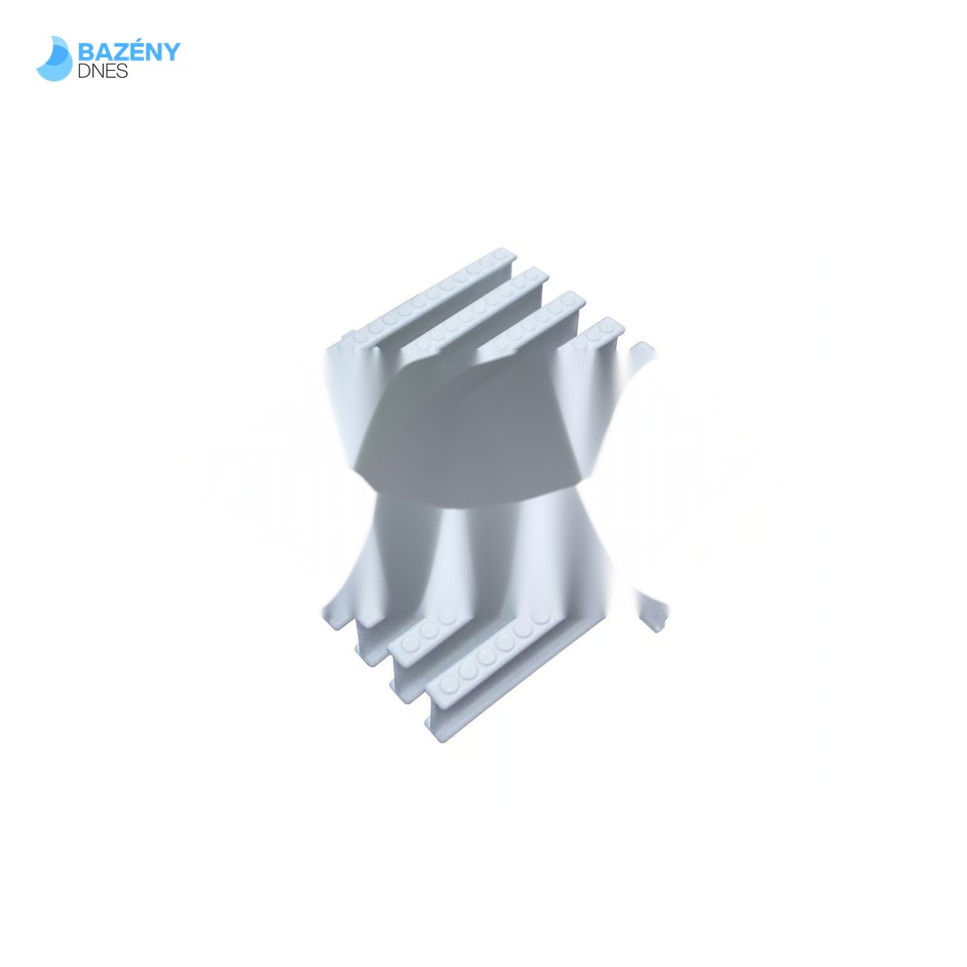 Přelivový roll - rošt pro privátní bazény - Bílý - - šířka 196 mm, výška 35 mm (43 ks/m)