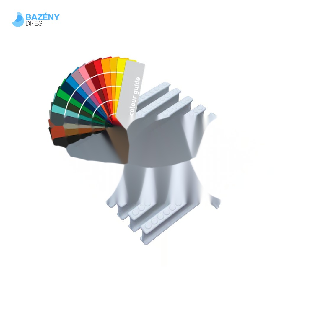 Přelivový roll rošt pro privátní bazény - Barevný - šířka 196 mm, výška 35 mm (43 ks/m)