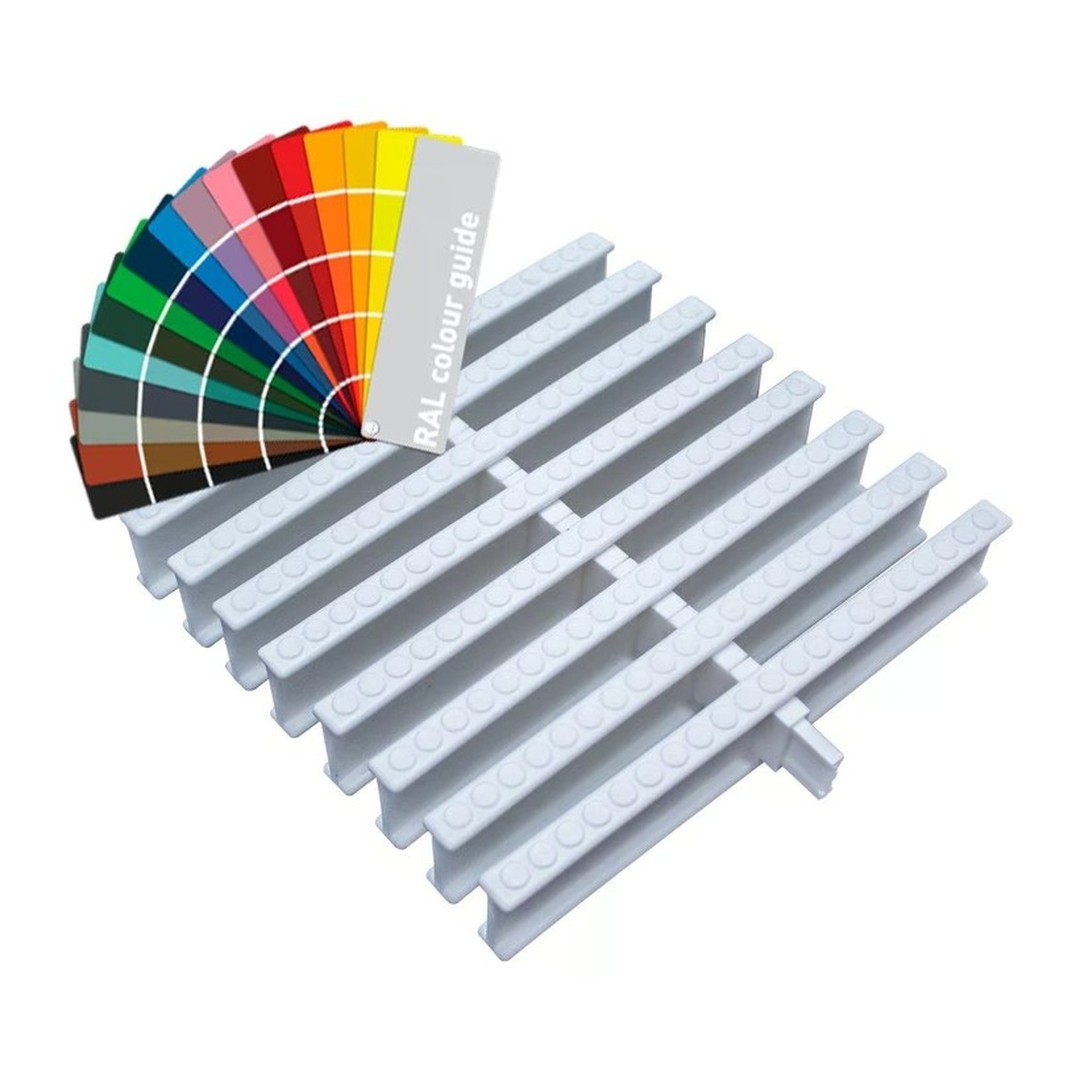 Přelivový roll rošt pro privátní bazény - Barevný - šířka 246 mm, výška 35 mm (43 ks/m)