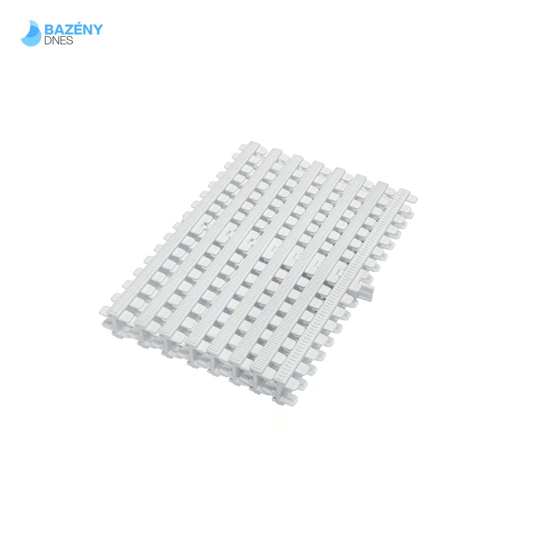 Přelivový roll rošt pro veřejné bazény - bílý - šířka 295 mm, výška 35mm