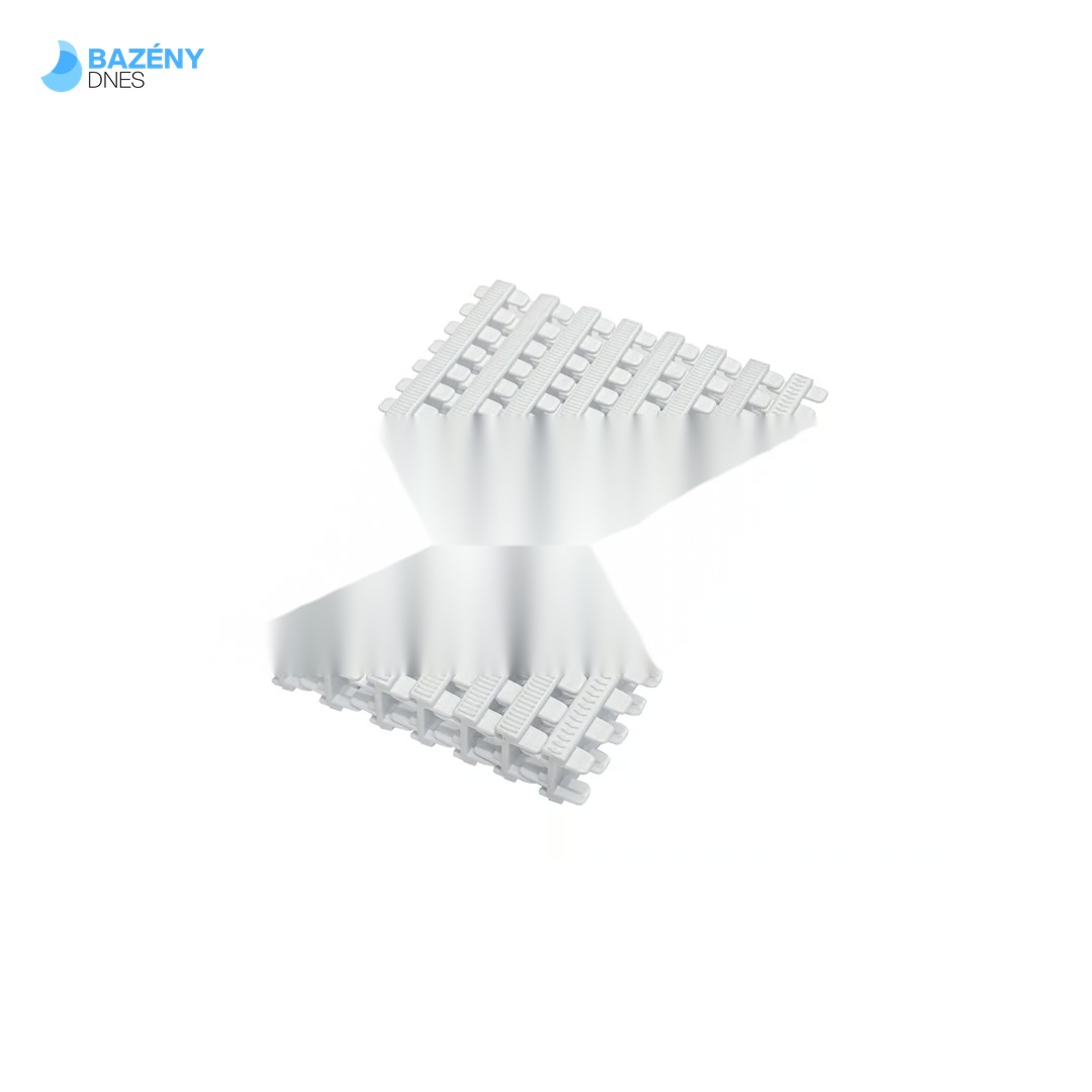 Přelivový roll rošt pro veřejné bazény - bílý - šířka 295 mm, výška 35mm