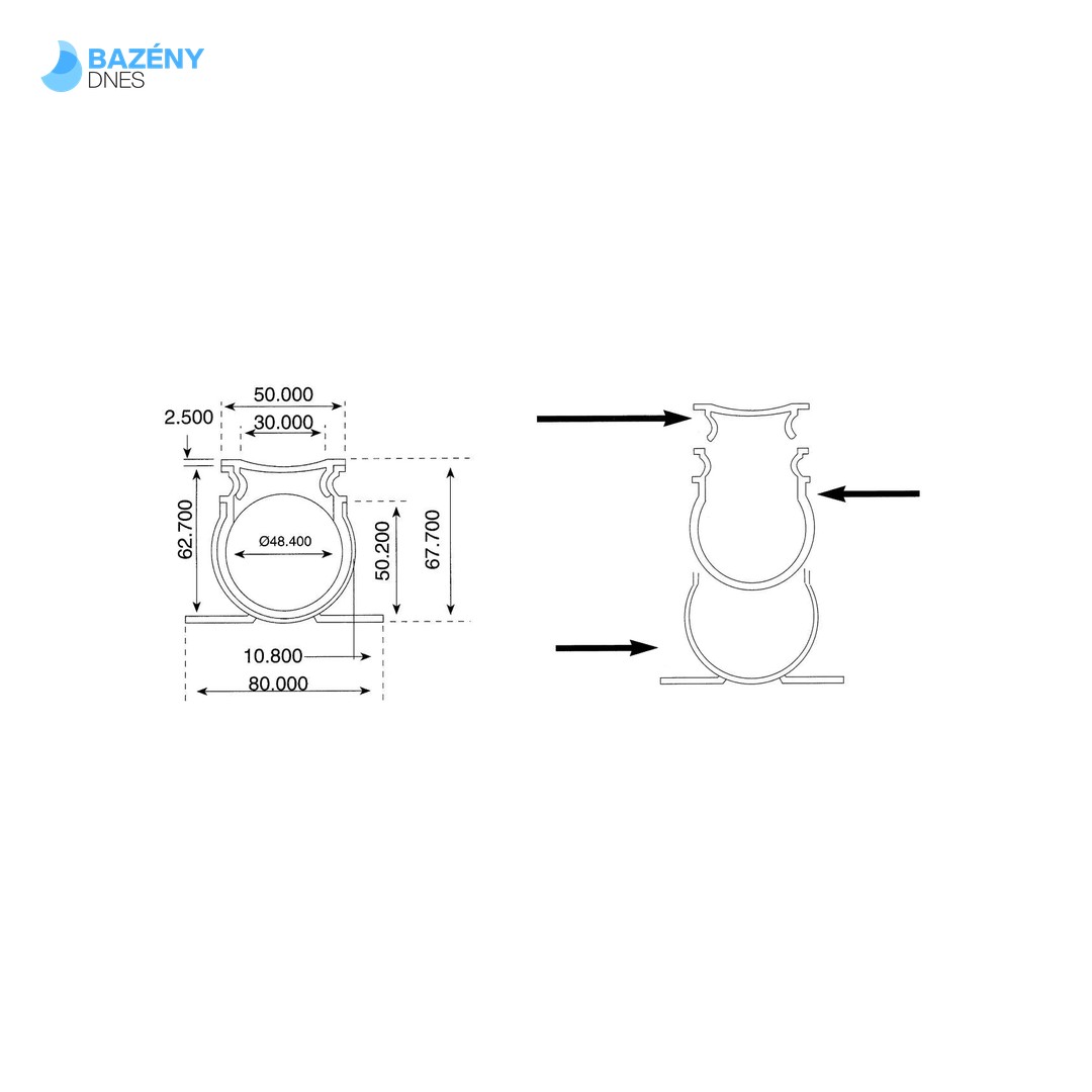 Odvodňovací žlábek s mřížkou 1 ks - - délka 3 m 3