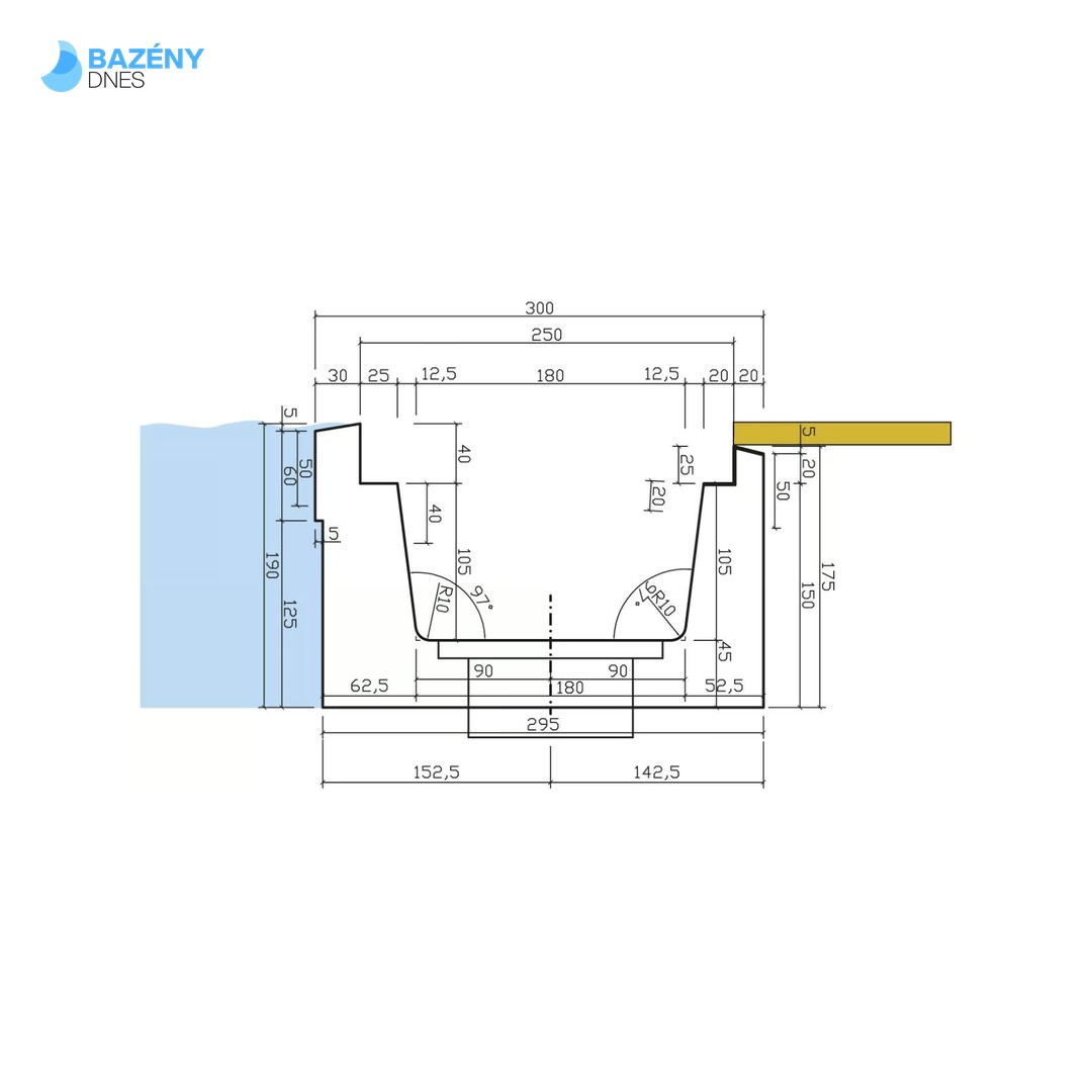 Betonový přelivový žlábek 0, 5 m 2