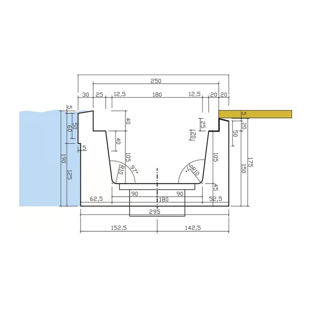 Betonový přelivový žlábek 0, 5 m 2