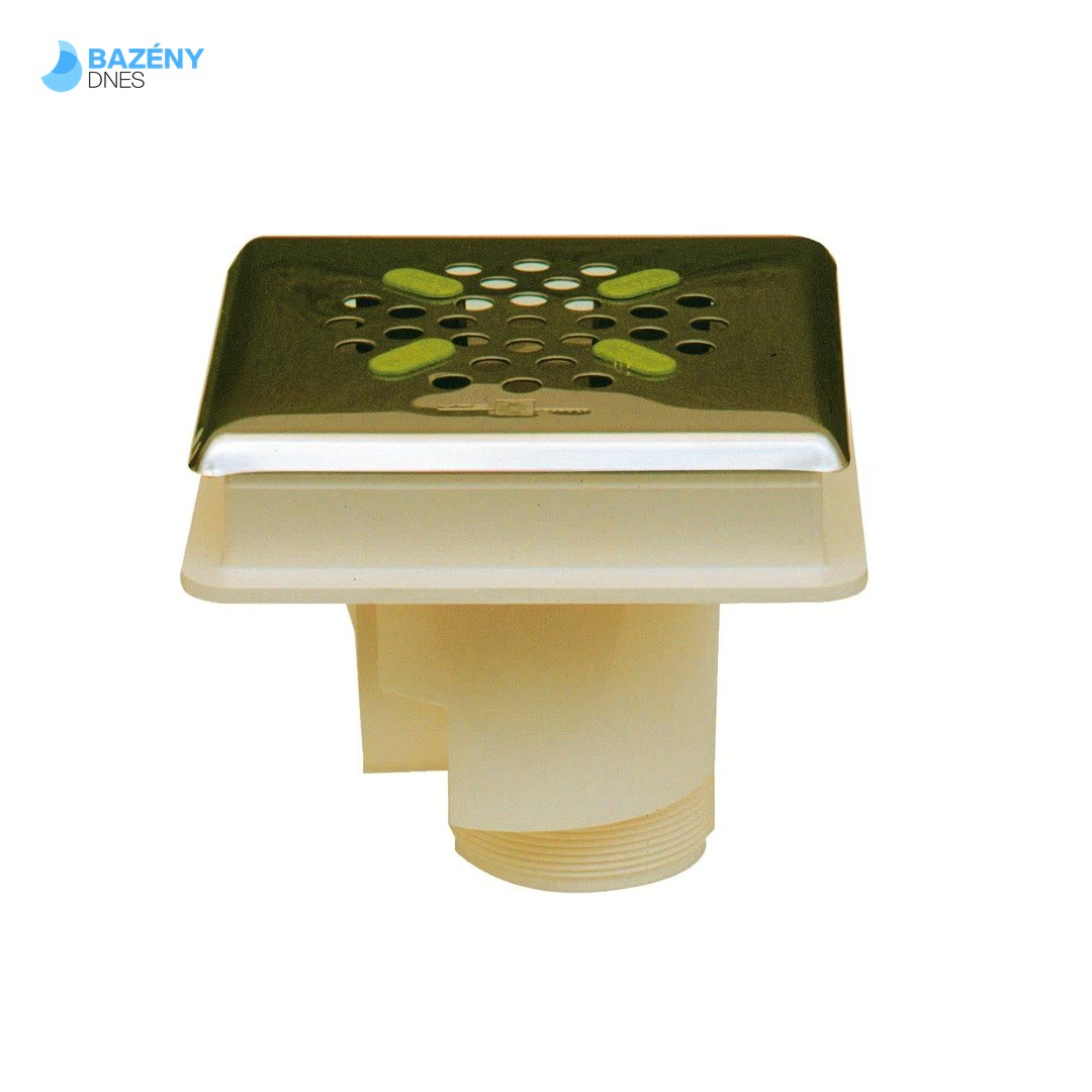Podlahová výpust ABS, nerez kryt čtvercový AISI 316, pro beton