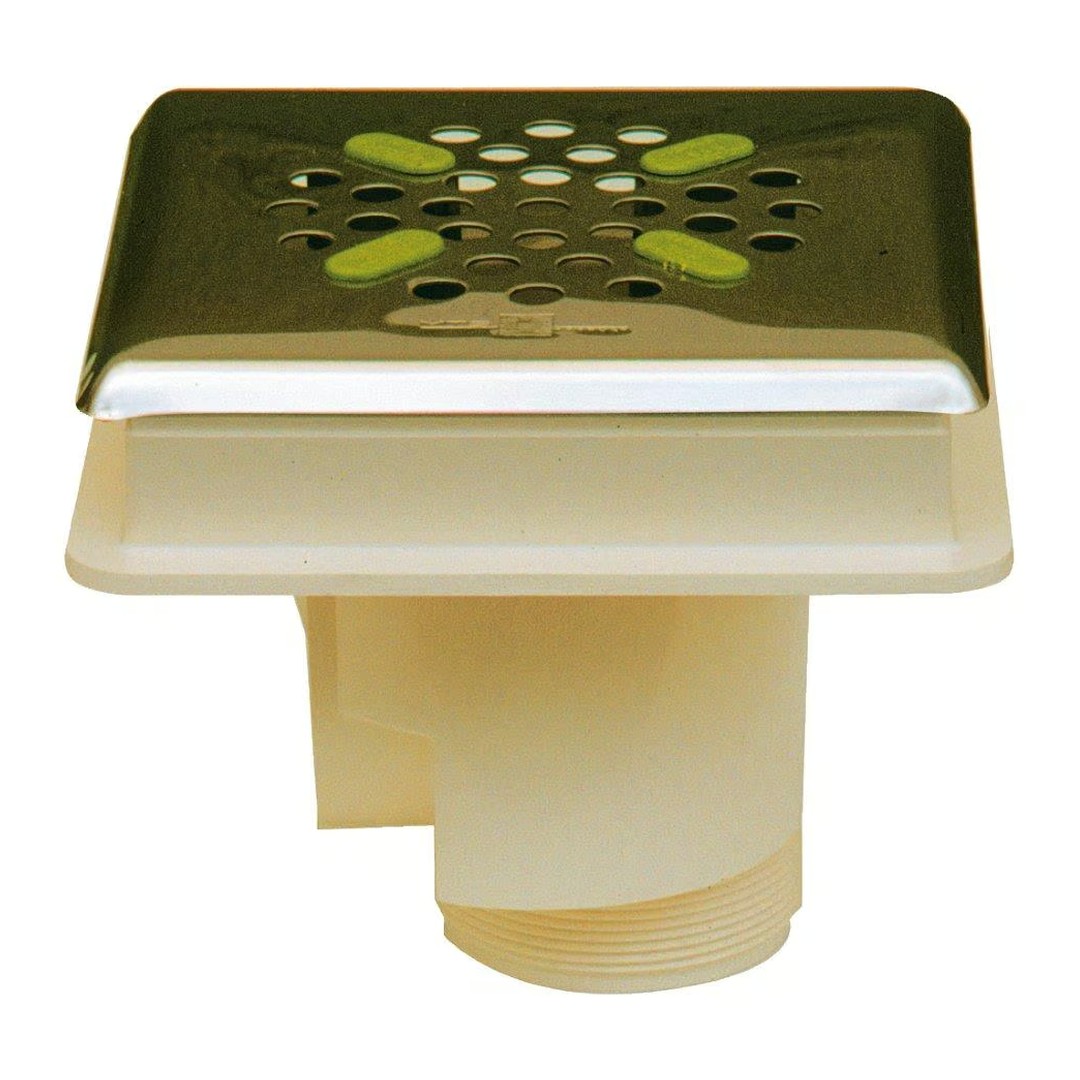 Podlahová výpust ABS, nerez kryt čtvercový AISI 316, pro beton 3