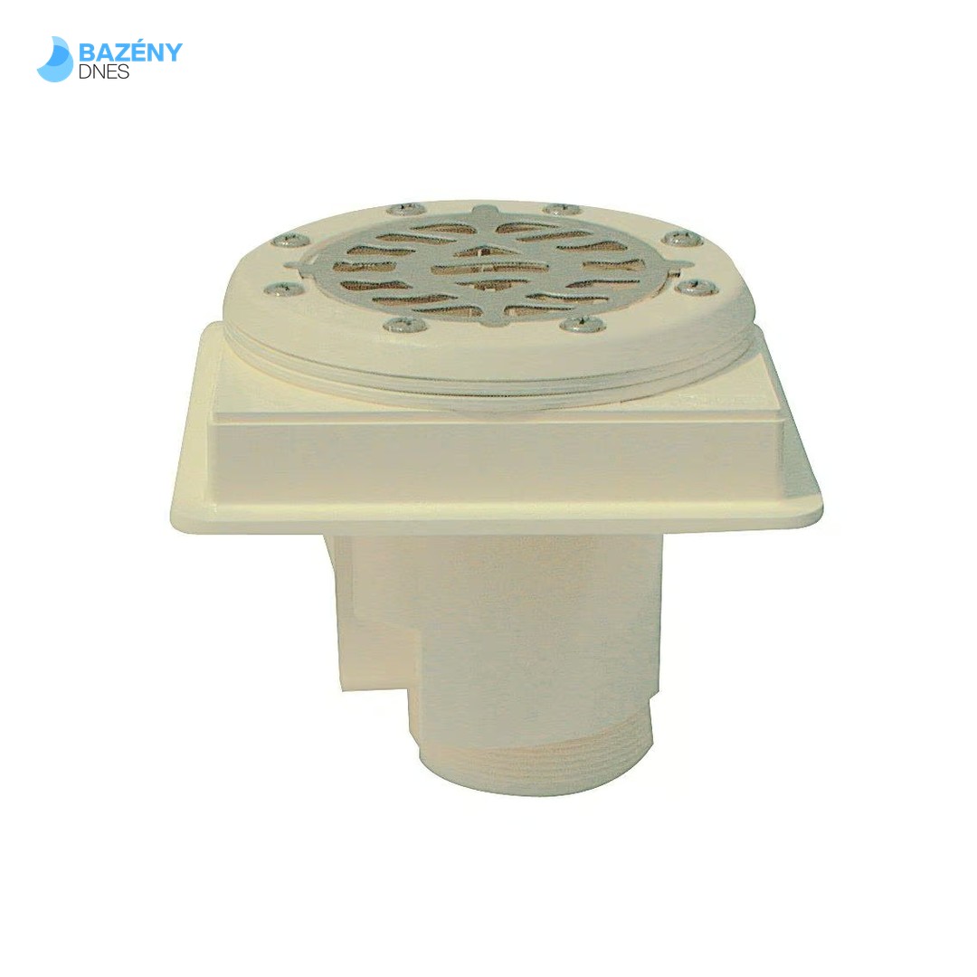 Podlahová výpust ABS, nerez mřížka AISI 316, pro fólii