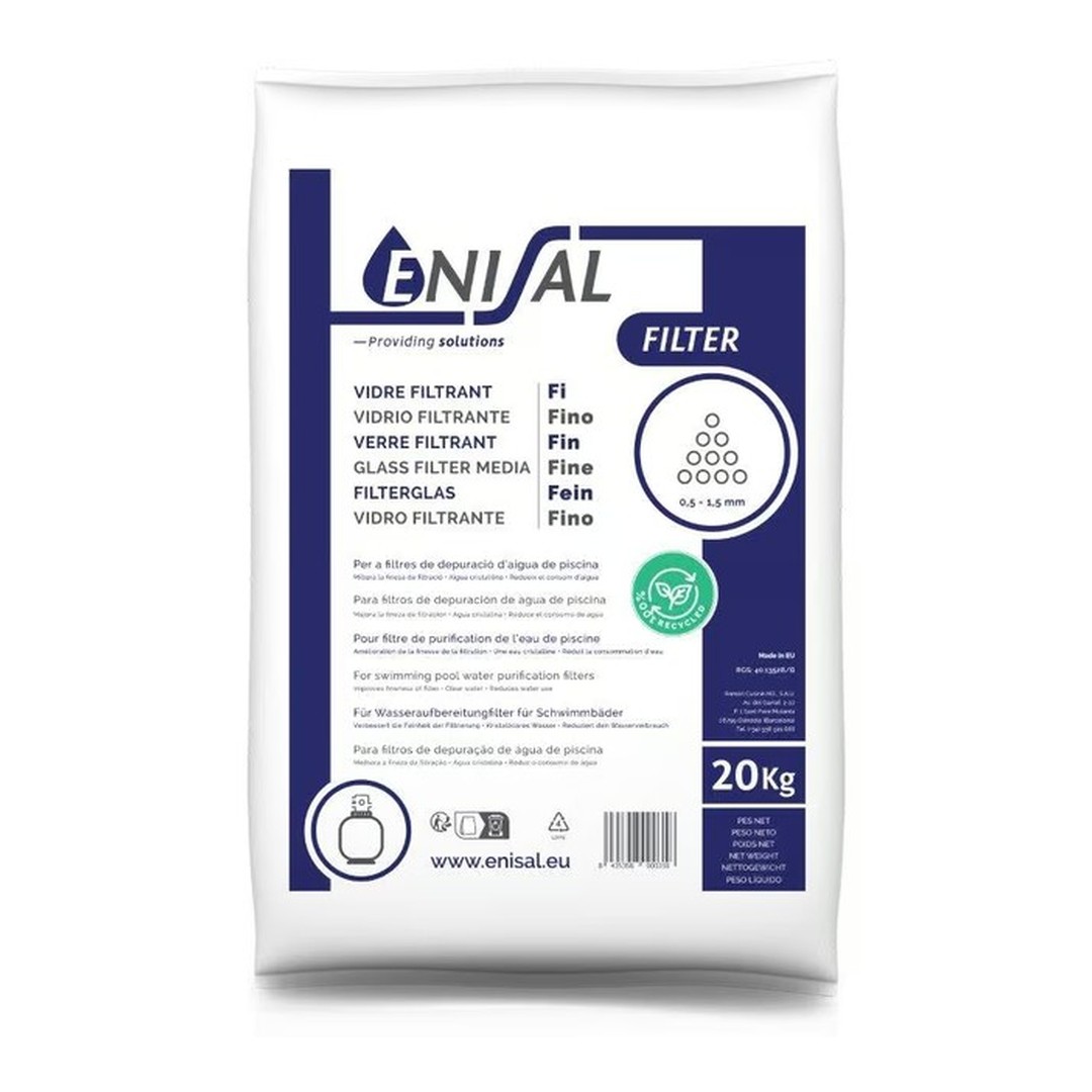 Filtrační sklo - 0, 5 - 1, 5 mm; 20kg pytel