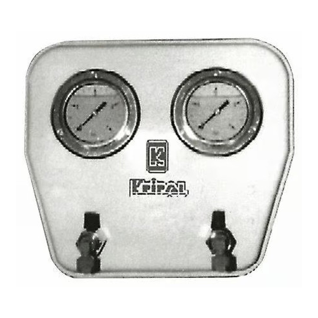 Dvojitý horizontální panel s dvěma glycerinovými manometry