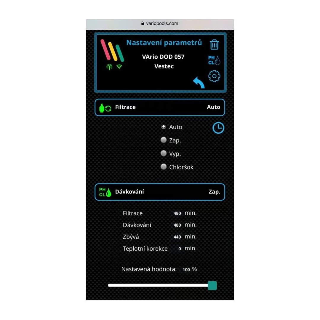 Inteligentní řízení bazénu VArio - WiFi modul verze 1.4 3