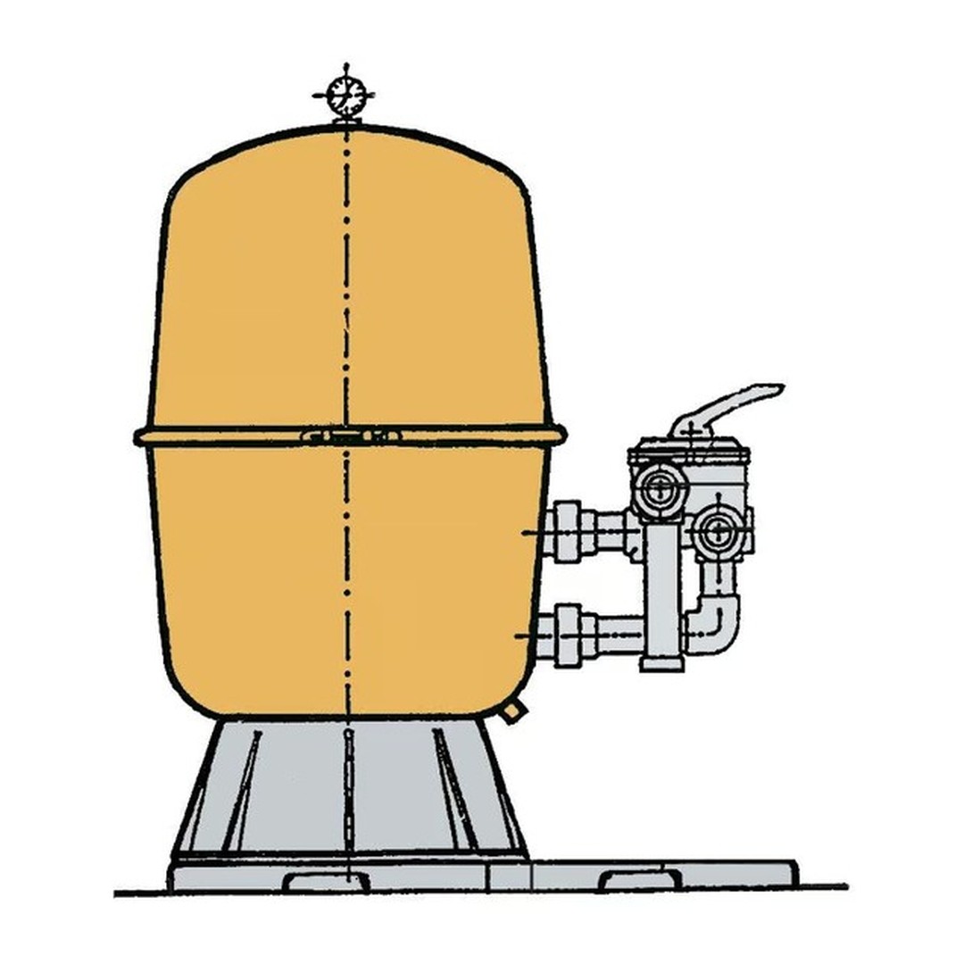 Filtrační zařízení - Dělený Kit 500, 12 m3/h, 230 V, 6 - ti cest. boč. ventil, čerp. Preva 75 2