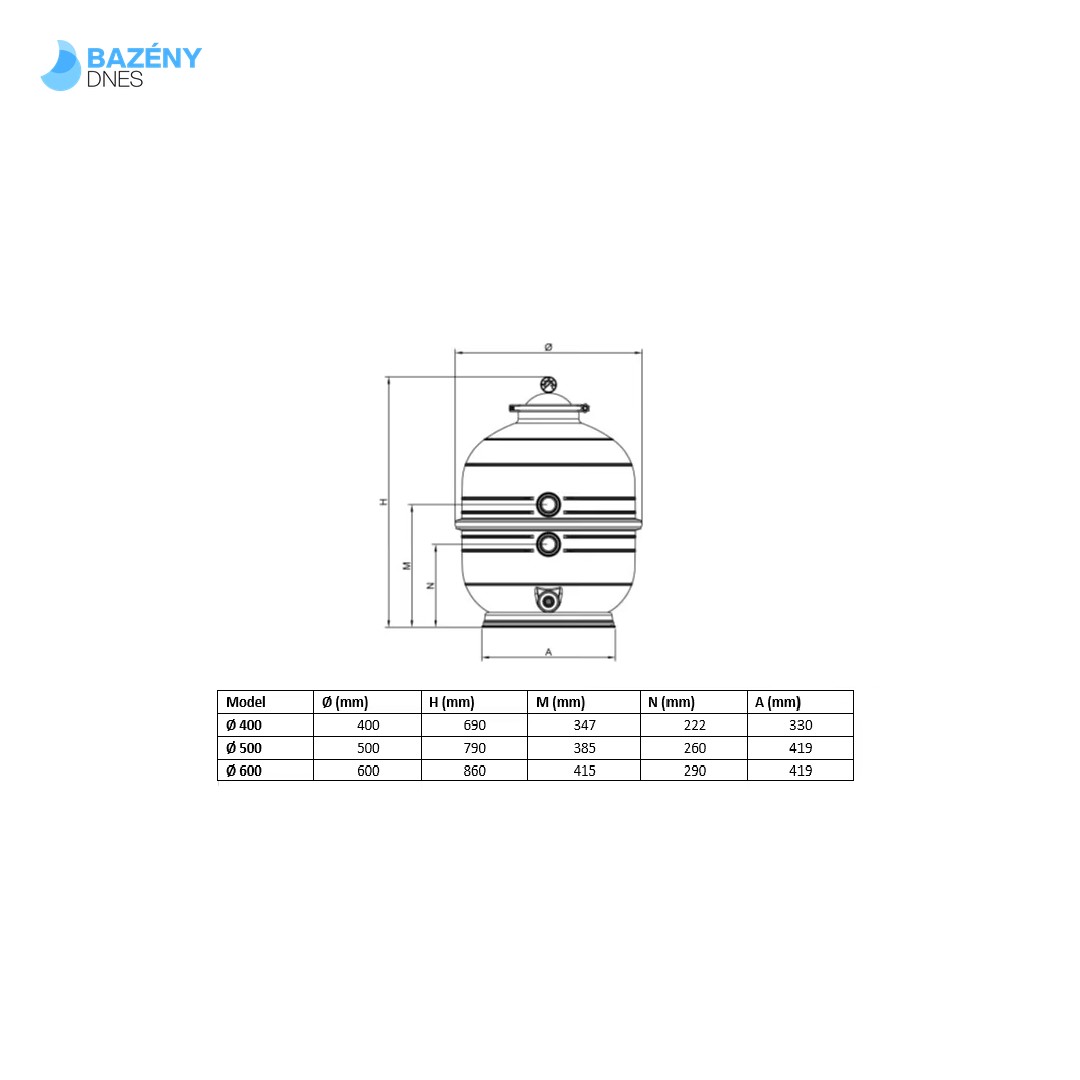 Filtrační nádoba MIDI 600 2