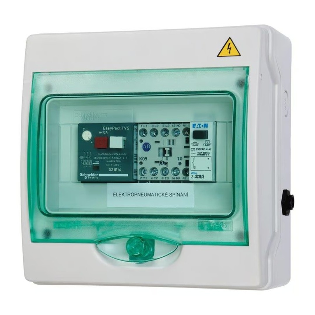 El. ovládání - spínání protiproudu 9 - 14A, pulzní spínač; 1, 2 - - 2, 6kW