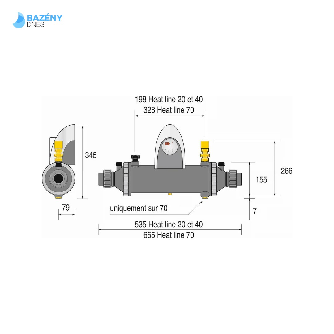 Tepelný výměník ZODIAC HEAT LINE Kompakt bez oběhového čerpadla; Titan 40 kW 2