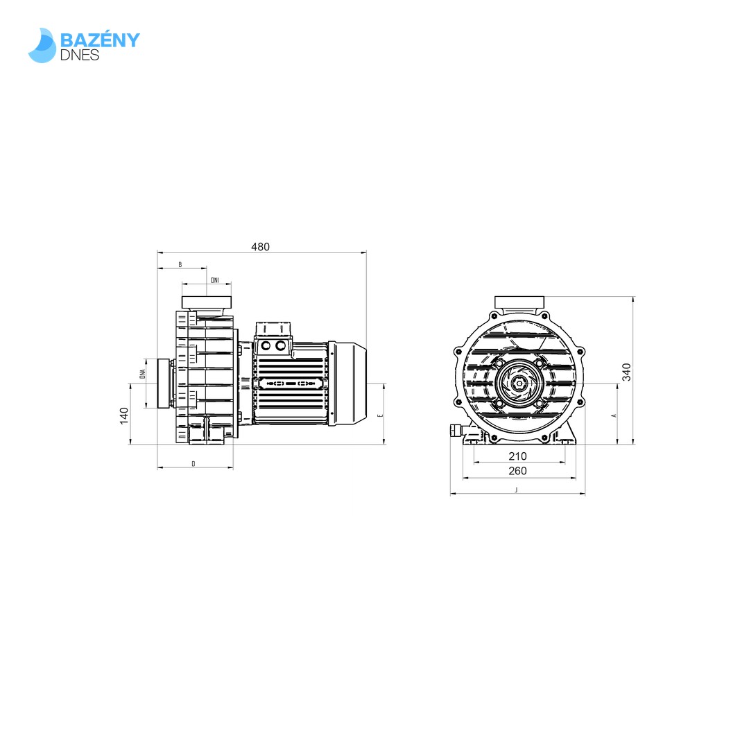 Bravus 550T - 84m3/h; 4 kW, 400V 3