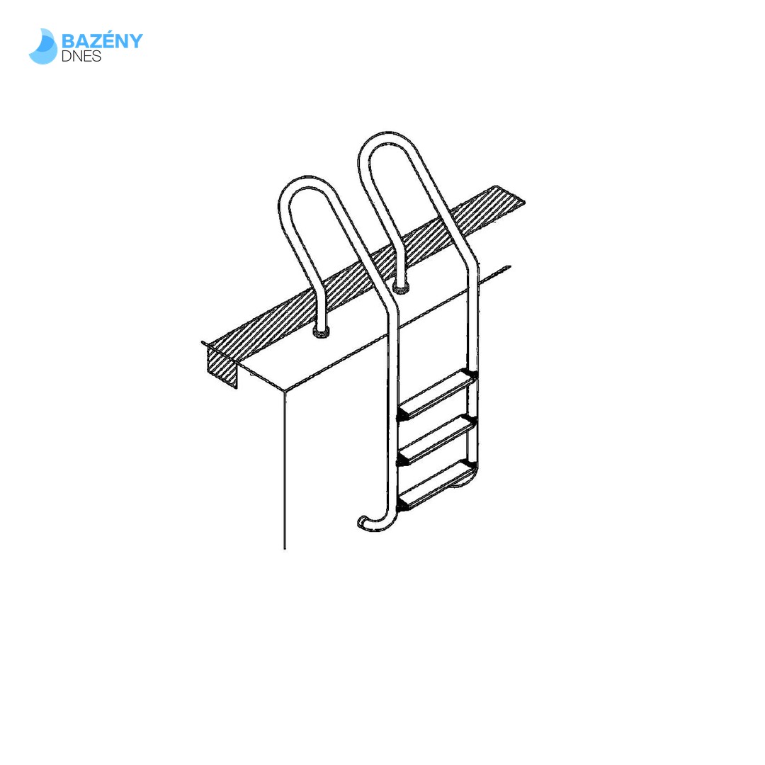 Žebřík nerez Mixta s pouzdrem 2 stupňový, AISI 304 2
