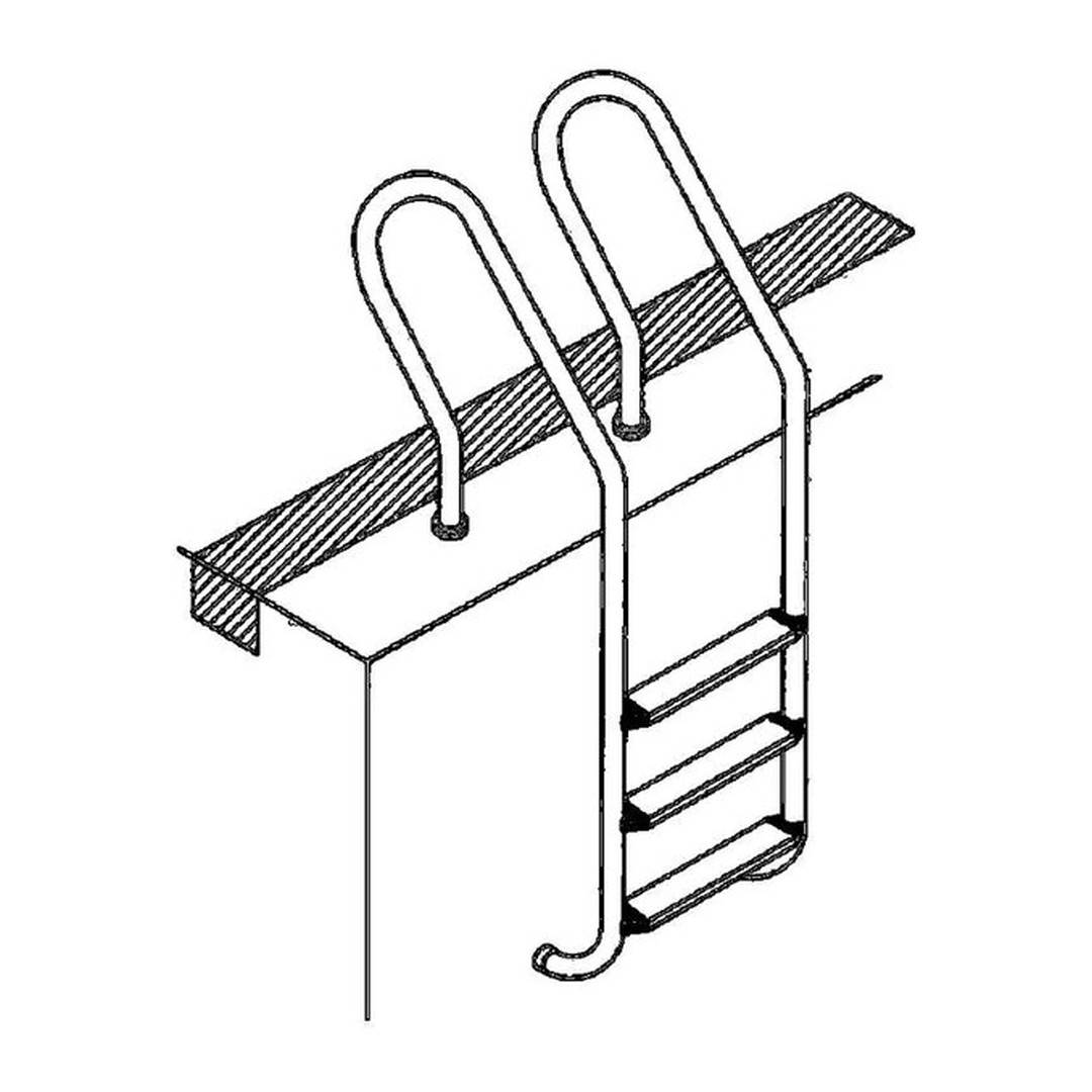 Žebřík nerez Mixta s pouzdrem 2 stupňový, AISI 304 2