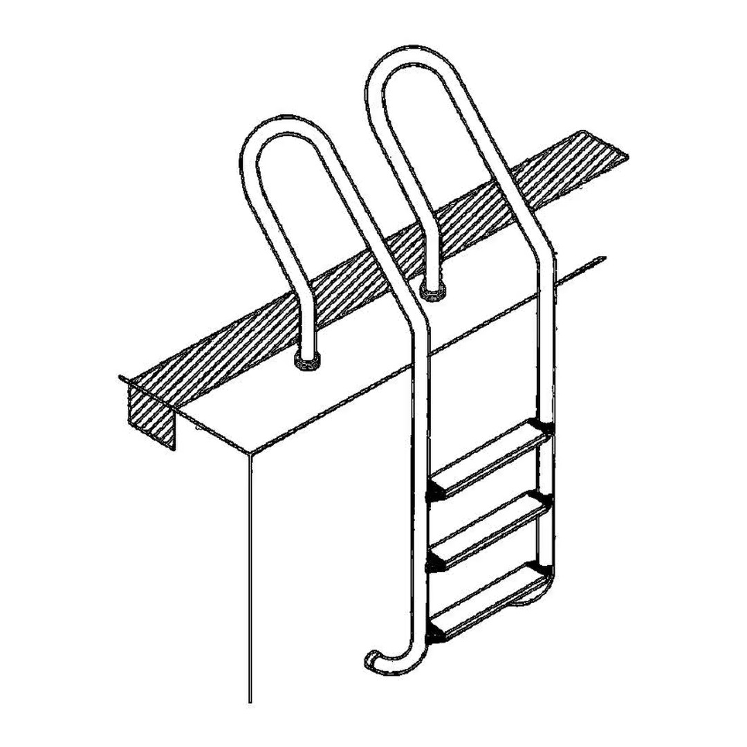 Žebřík nerez Mixta s pouzdrem 2 stupňový, AISI 304 7