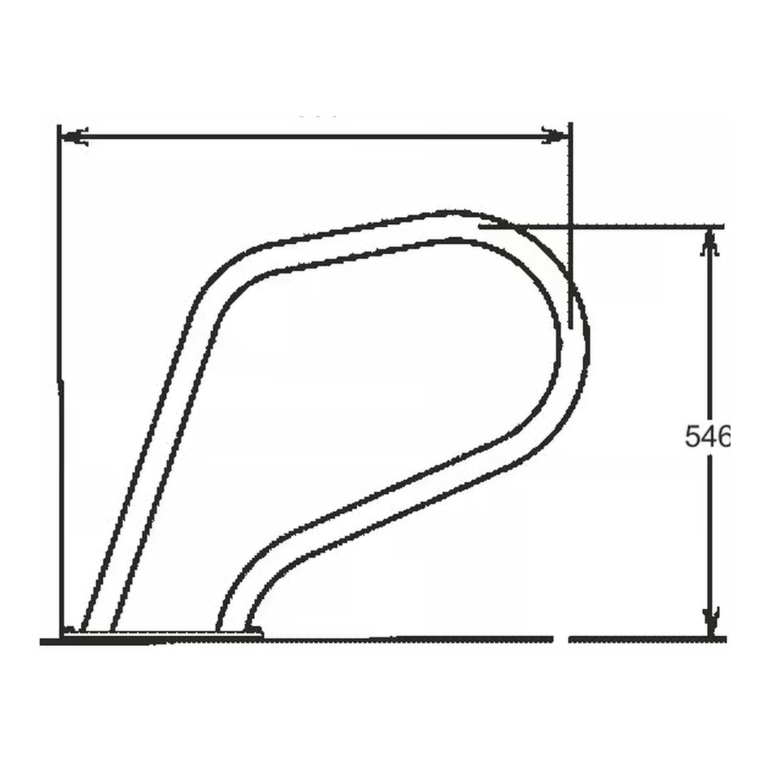 Žebříkové madlo skloněné - - AISI 316 - 1ks 2