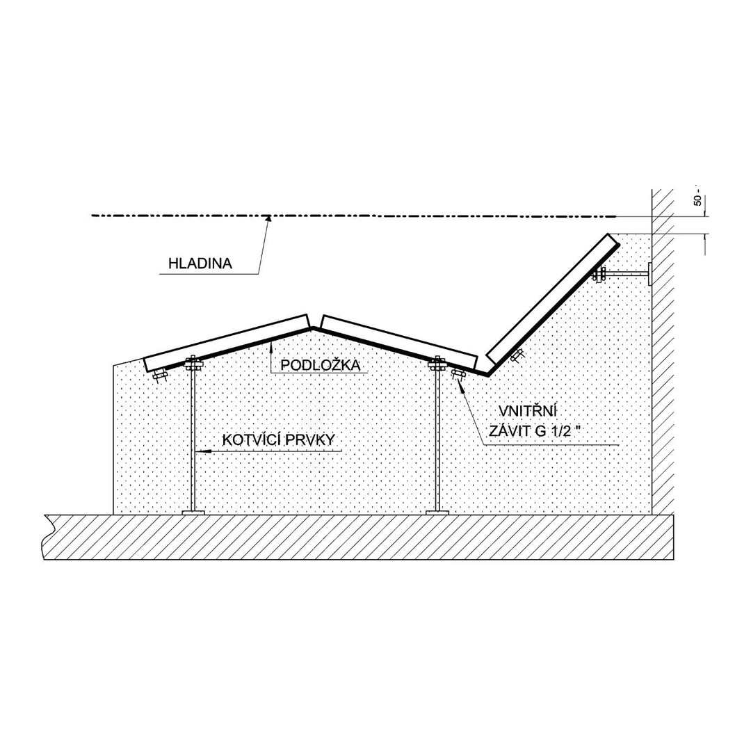 Hydromasážní lože do betonu, AISI 304 4