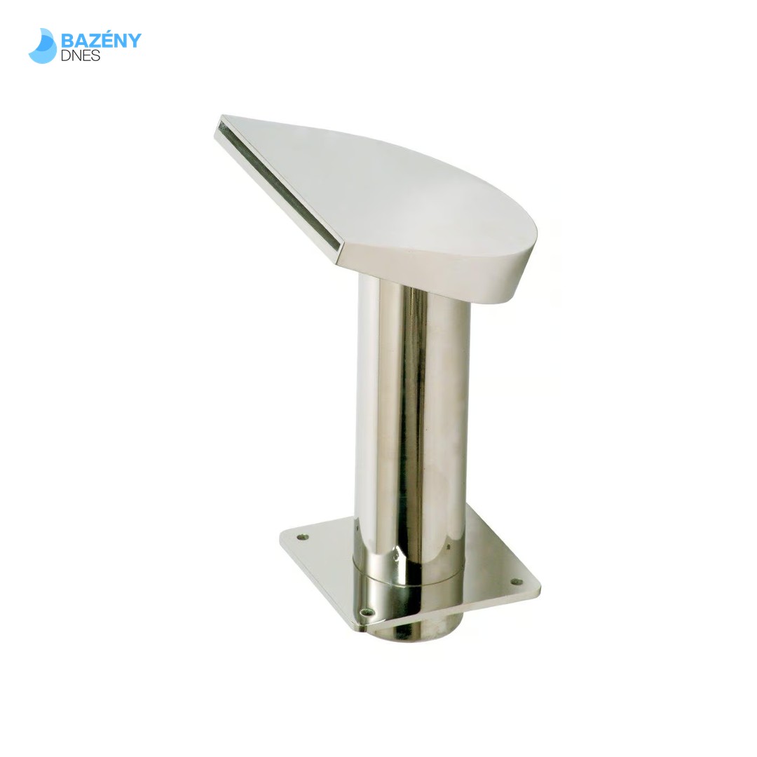 Chrlič - Půlměsíc nízký, Š250 mm, připojení 75 mm, AISI 316, proud nahoru