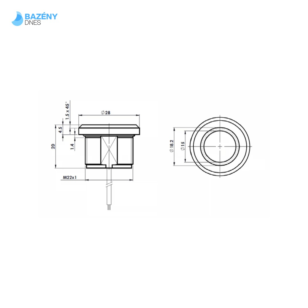 Dotykové piezoelektrické tlačítko RGB - 8m