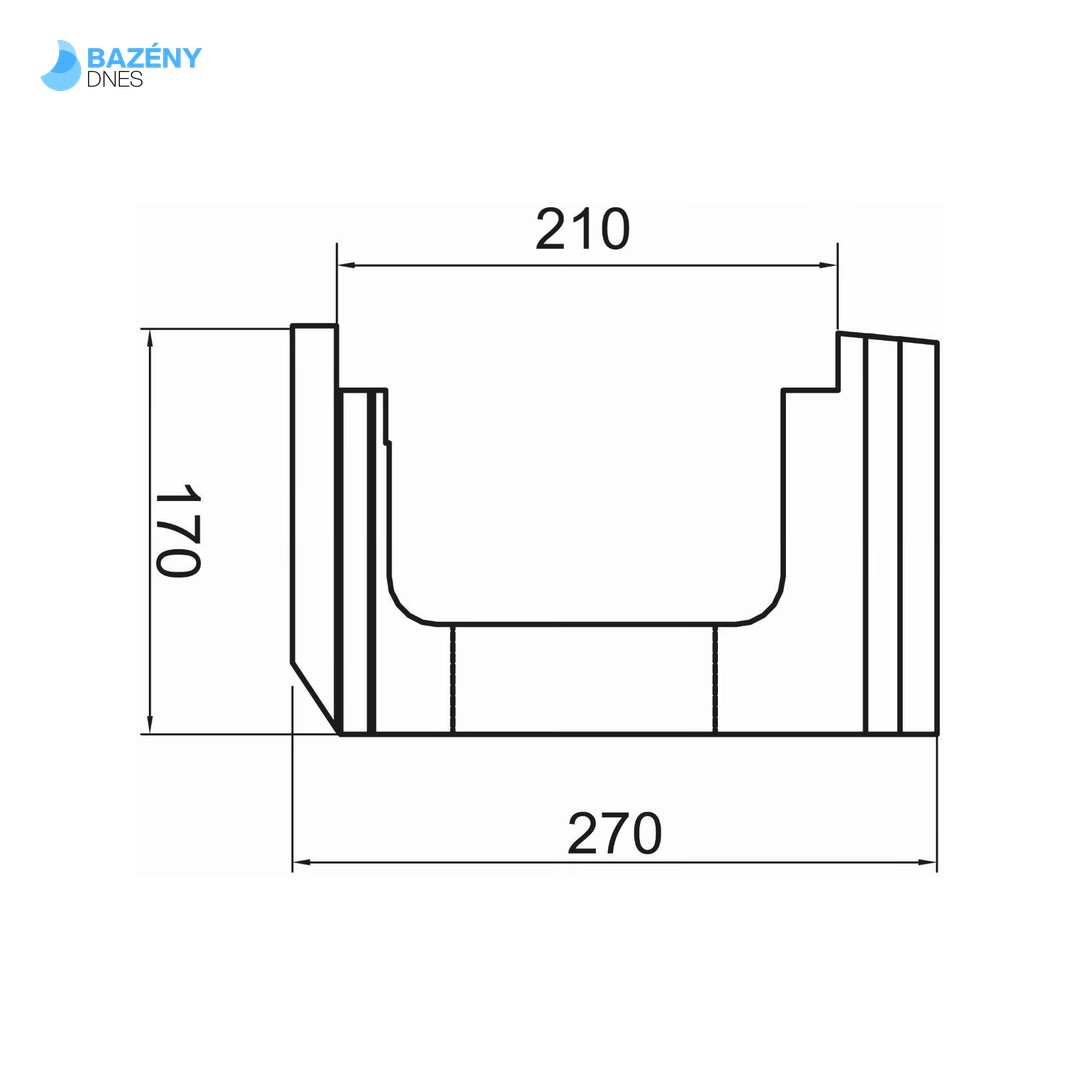 Polystyrenová tvárnice POWER - S - - žlabová, průběžná; 1 009, 5 x 270 x 170 2