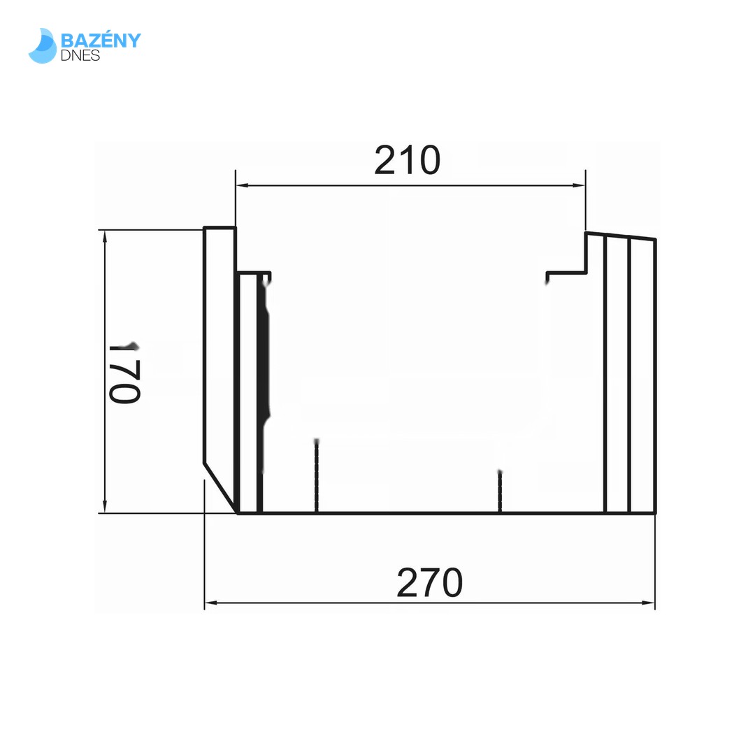 Polystyrenová tvárnice POWER - S - - žlabová, průběžná; 1 009, 5 x 270 x 170