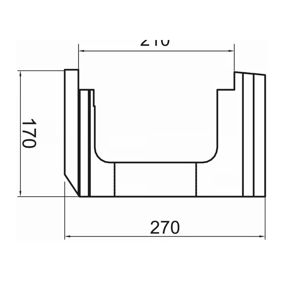 Polystyrenová tvárnice POWER - S - - žlabová, průběžná; 1 009, 5 x 270 x 170 2