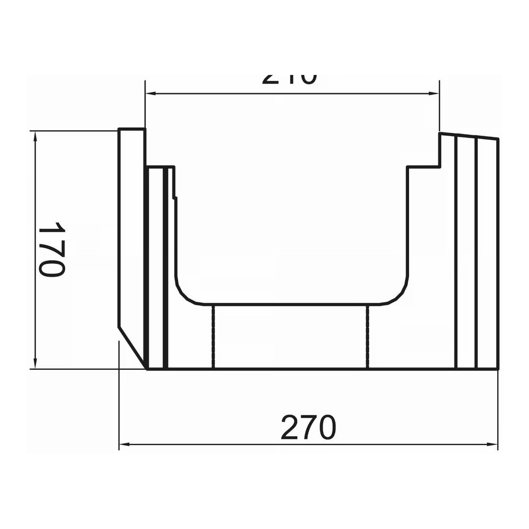 Polystyrenová tvárnice POWER - S - - žlabová, průběžná; 1 009, 5 x 270 x 170 4