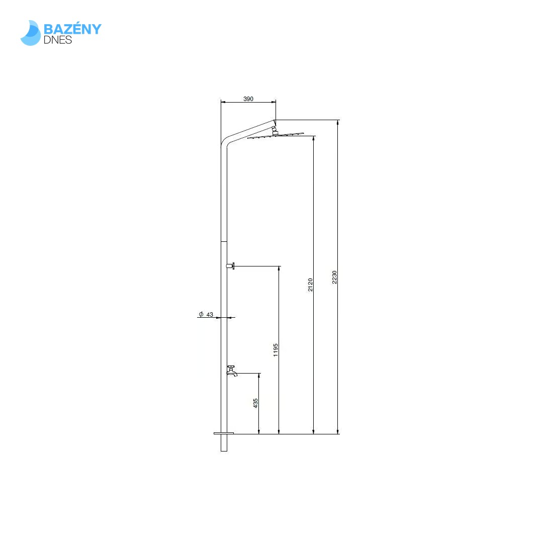 Sprcha BRISA s oplachem nohou - AISI304 2