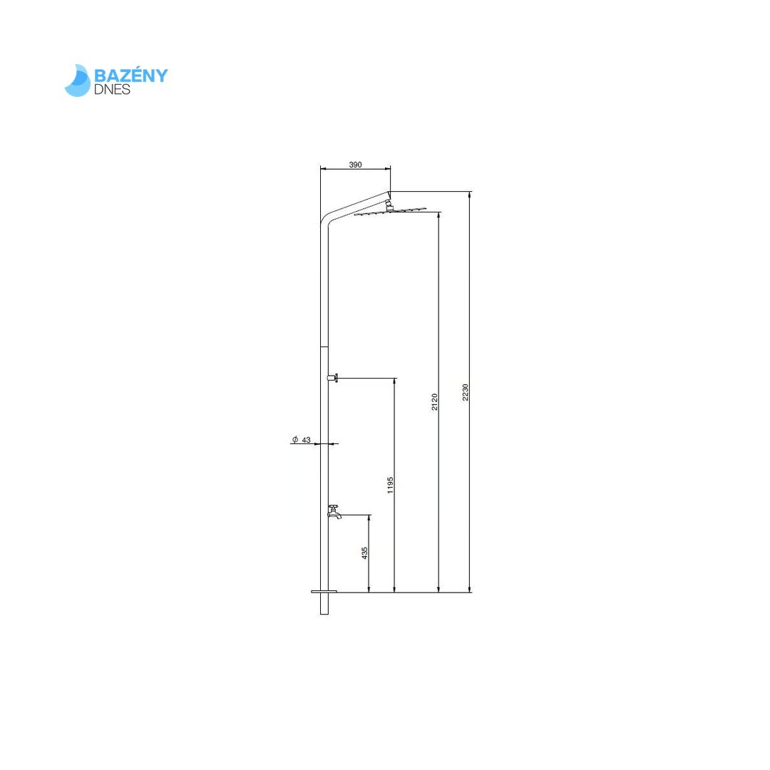Sprcha BRISA s oplachem nohou - AISI304 2