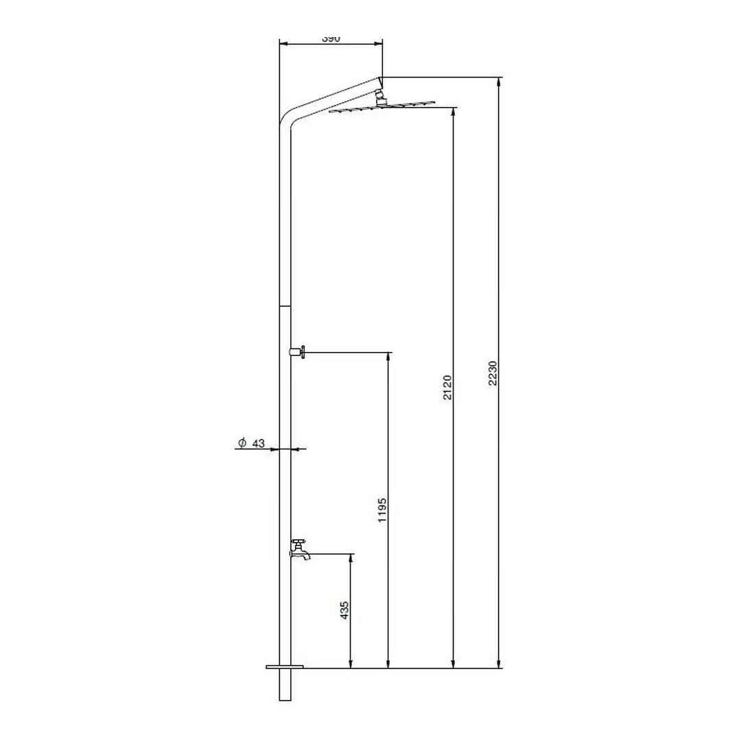 Sprcha BRISA s oplachem nohou - AISI304 4
