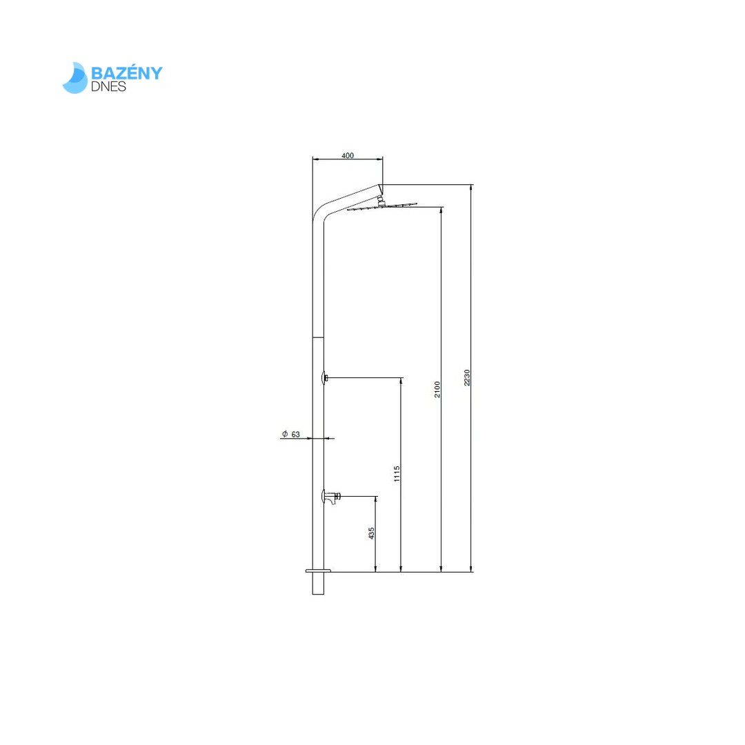 Sprcha ORANA s oplachem nohou - AISI304 2
