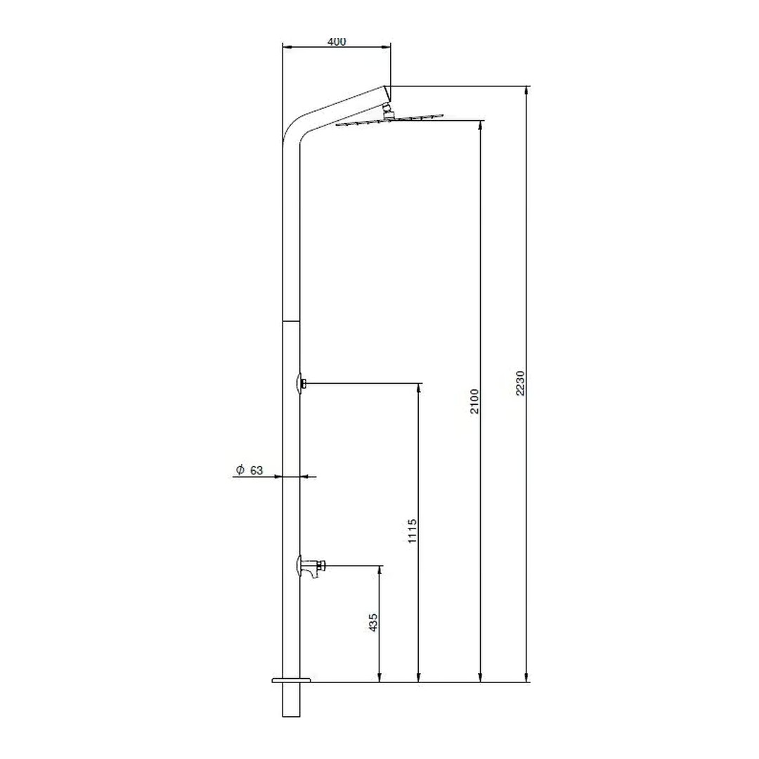 Sprcha ORANA s oplachem nohou - AISI304 4