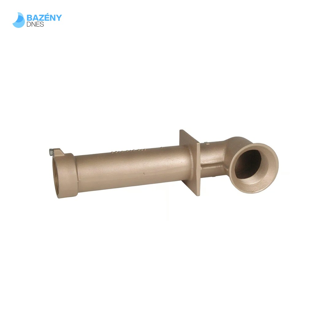 Průchod stěnou pro keramické bazény – 2“ x 2“, délka 300 mm, úhel 90°.