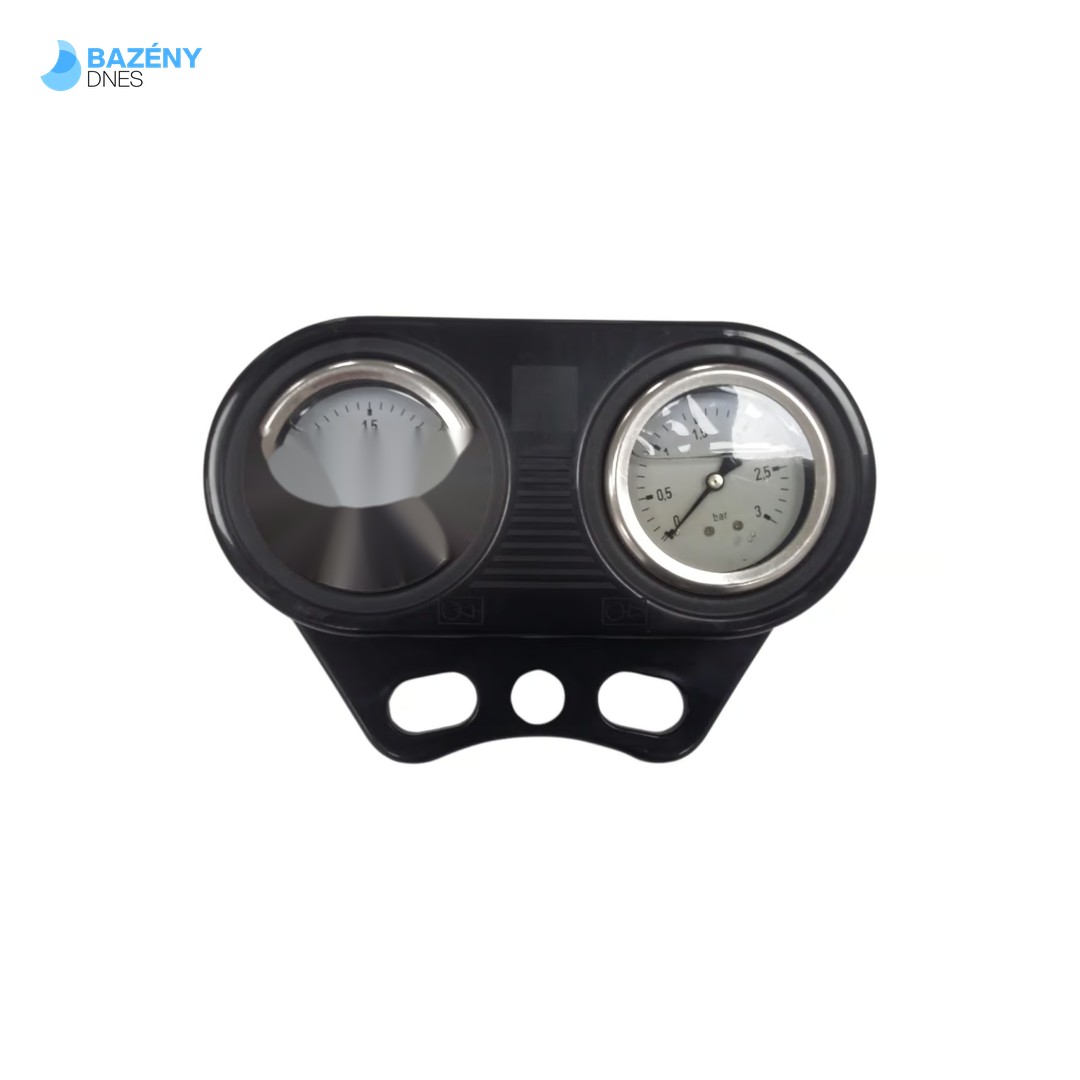 Manometr dvojitý horizontální panel s dvěma glycerinovými manometry